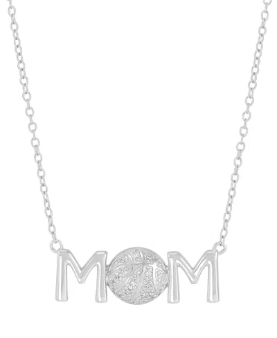 Macy's Diamond Basketball Mom Pendant Necklace (1/20 Ct. T.w.) In Sterling Silver Or 14k Gold-plated Sterli