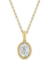 Macy's Diamond Bead Frame 16" Pendant Necklace (1/4 Ct. T.w.) In 14k Two-tone Gold In Yellow Gold