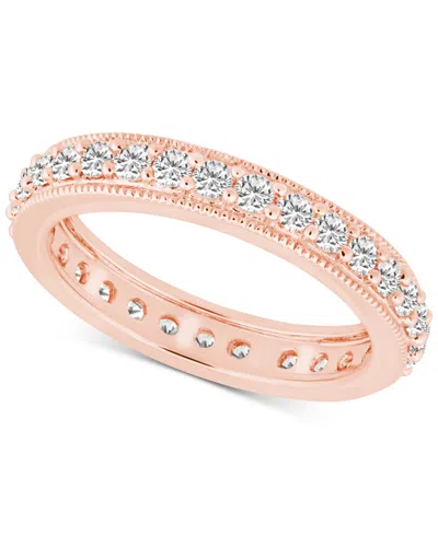 Macy's Diamond Beaded Edge Eternity Band (7/8 Ct. T.w.) In 14k Gold In Rose Gold