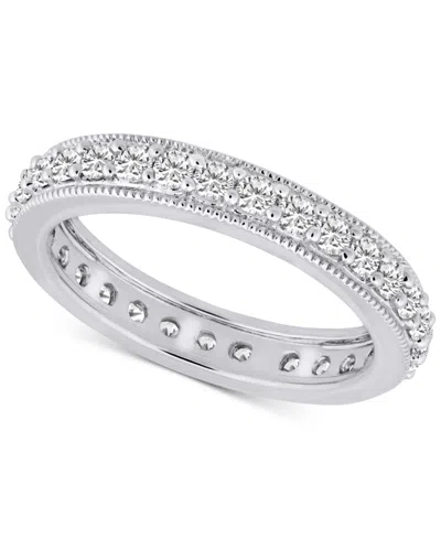 Macy's Diamond Beaded Edge Eternity Band (7/8 Ct. T.w.) In 14k Gold In White Gold