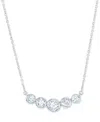 Macy's Diamond Bezel Graduated Bar Necklace (1-1/5 Ct. T.w.) In 14k White Or Yellow Gold, 16" + 2" Extender In White Gold