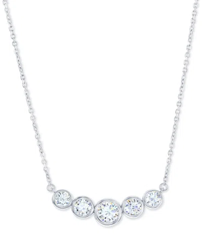 MACY'S DIAMOND BEZEL GRADUATED BAR NECKLACE (1-1/5 CT. T.W.) IN 14K WHITE OR YELLOW GOLD, 16" + 2" EXTENDER