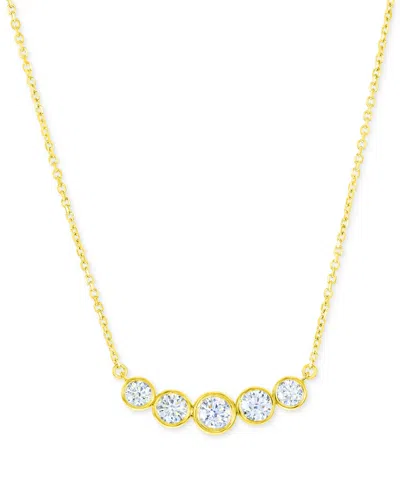Macy's Diamond Bezel Graduated Curved Bar Collar Necklace (3/4 Ct. T.w.) In 14k White Or Yellow Gold