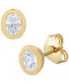 Macy's Diamond Bezel Oval Stud Earrings (3/8 Ct. T.w.) In 14k Gold In Yellow Gold