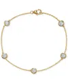Macy's Diamond Bezel-set Cable Link Chain Bracelet (1/2 Ct. T.w.) In 14k Gold In Yellow Gold