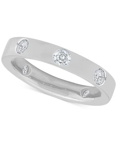 Macy's Diamond Bezel-set Polished Band (3/4 Ct. T.w.) In 14k Gold In White Gold