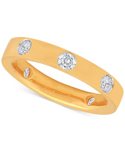 Macy's Diamond Bezel-set Polished Band (3/4 Ct. T.w.) In 14k Gold In Yellow Gold