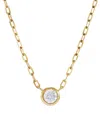 Macy's Diamond Bezel Solitaire Pendant Necklace (1/4 Ct. T.w.) In 14k Gold, 16" + 2" Extender In Yellow Gold