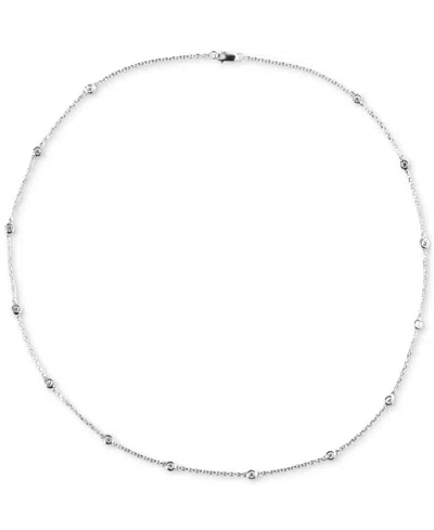 Macy's Diamond Bezel Station 18" Necklace (1/2 Ct. T.w.) In 14k White Gold