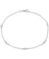 Macy's Diamond Bezel Station Link Bracelet (1/6 Ct. T.w.) In 14k White Or Yellow Gold In White Gold