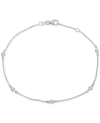 Macy's Diamond Bezel Station Link Bracelet (1/6 Ct. T.w.) In 14k White Or Yellow Gold In White Gold