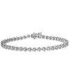 Macy's Diamond Bezel Tennis Bracelet (2 Ct. T.w.) In 14k White Gold In White Gold
