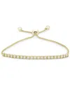 Macy's Diamond Bolo Bracelet (1 Ct. T.w.) In Sterling Silver In Yellow Gold,silver
