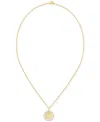 Macy's Diamond Border Honeycomb Double Circle Pendant Necklace (1/5 Ct. T.w.) In 14k Gold-plated Sterling S In Gold-plated Sterling Silver