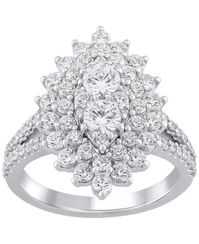 Macy's Diamond Bridal Ring (2 Ct. T.w.) In 14k White Gold In Metallic