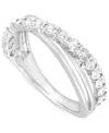 Macy's Diamond Bypass Ring (1/4 Ct. T.w.) In 14k White Gold In White Gold