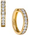 Macy's Diamond Channel Set Hoop Earrings (1/4 Ct. T.w.) In 14k Gold In Yellow Gold