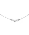 Macy's Diamond Chevron 18" Collar Necklace (1/10 Ct. T.w.) In Sterling Silver In Sterling Silver