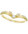 Macy's Diamond Chevron Contour Band (1/4 Ct. T.w.) In 14k Gold In Yellow Gold