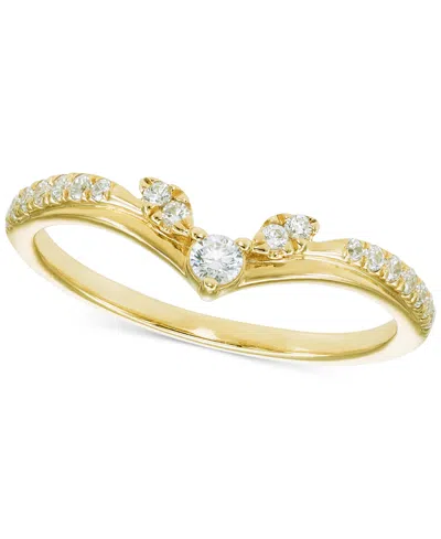 Macy's Diamond Chevron Contour Band (1/4 Ct. T.w.) In 14k Gold In Yellow Gold