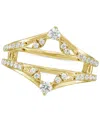 Macy's Diamond Chevron Ring Guard Enhancer (1/2 Ct. T.w.) In 14k Gold In Yellow Gold