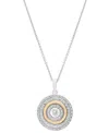 MACY'S DIAMOND CIRCLE 18" PENDANT NECKLACE (1/4 CT. T.W.) IN STERLING SILVER AND 14K GOLD-PLATE, CREATED FO