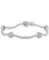Macy's Diamond Circle Bracelet In Sterling Silver (1/2 Ct. T.w.) In Silver