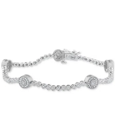 Macy's Diamond Circle Bracelet In Sterling Silver (1/2 Ct. T.w.)