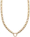Macy's Diamond Circle Stampato 18" Collar Necklace (1/6 Ct. T.w.) In 14k Gold-plated Sterling Silver In Gold-plated Sterling Silver