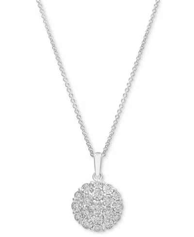 Macy's Diamond Cluster 18" Pendant Necklace (1/10 Ct. T.w.) In Sterling Silver, Created For  (a $170
