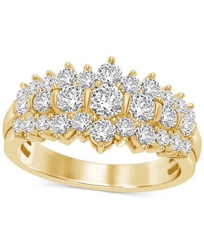 Macy's Diamond Cluster Band (1-1/2 Ct. T.w.) In 14k Gold In Yellow Gold