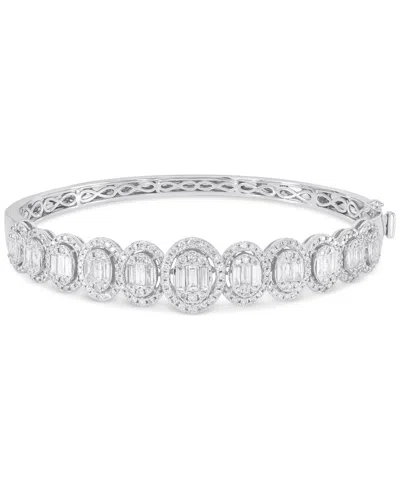 Macy's Diamond Cluster Bangle Bracelet (2-1/2 Ct. T.w.) In 14k White Gold