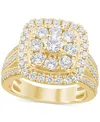 Macy's Diamond Cluster Engagement Ring (2 Ct. T.w.) In 14k Yellow Gold In Yellow Gold