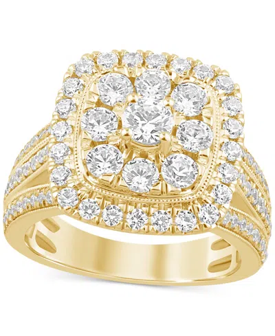Macy's Diamond Cluster Engagement Ring (2 Ct. T.w.) In 14k Yellow Gold
