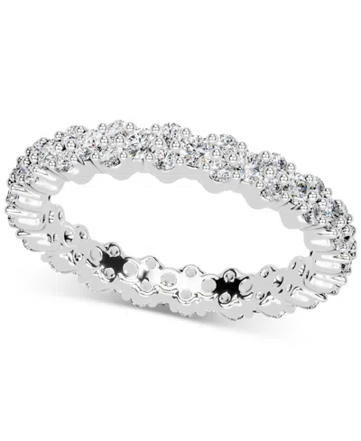 Macy's Diamond Cluster Eternity Band (1 Ct. T.w.) In Platinum Or 14k Gold In Silver