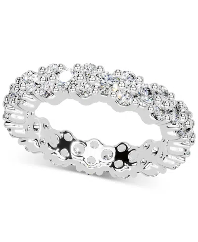 Macy's Diamond Cluster Eternity Band (2 Ct. T.w.) In Platinum Or 14k Gold In Silver