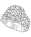 Macy's Diamond Cluster Halo Ring (3 Ct. T.w.) In 10k White Gold In White Gold