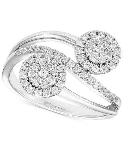 Macy's Diamond Cluster Multi-row Ring (1/2 Ct. T.w.) In 10k White Gold