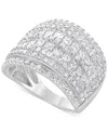 Macy's Diamond Cluster Multi Row Ring (3 Ct. T.w.) In 14k White Gold In White Gold