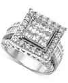 Macy's Diamond Cluster Square Halo Ring (2-1/2 Ct. T.w.) In 14k White Gold In White Gold