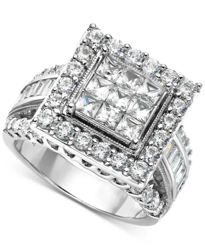 Macy's Diamond Cluster Square Halo Ring (2-1/2 Ct. T.w.) In 14k White Gold