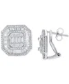 Macy's Diamond Cluster Square Stud Earrings (2 Ct. T.w.) In 14k White Gold