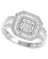 Macy's Diamond Cluster Statement Ring (2 Ct. T.w.) In 14k White Gold