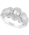 Macy's Diamond Cluster Statement Ring (3/4 Ct. T.w.) In 14k White Gold
