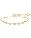 Macy's Diamond Cluster Station Bolo Bracelet (1/2 Ct. T.w.) In 10k Gold In Gold