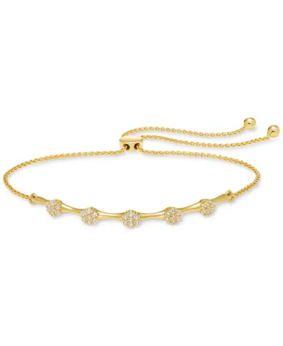 Macy's Diamond Cluster Station Bolo Bracelet (1/2 Ct. T.w.) In 10k Gold