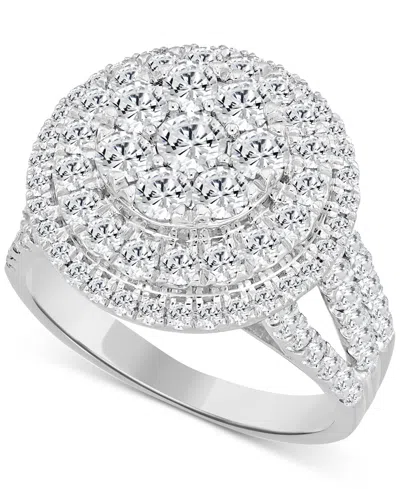 Macy's Diamond Concentric Circle Cluster Ring (2 Ct. T.w.) In 10k White Gold