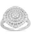 Macy's Diamond Concentric Circle Statement Ring (1 Ct. T.w.) In 10k White Gold In White Gold