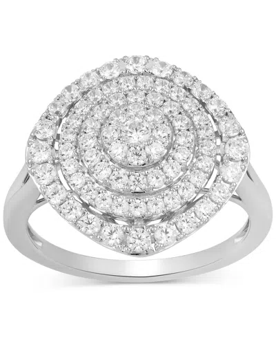 Macy's Diamond Concentric Circle Statement Ring (1 Ct. T.w.) In 10k White Gold