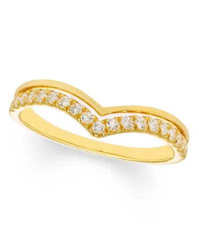 Macy's Diamond Contour Ring (1/4 Ct. T.w.) In 14k Yellow Gold In Multi